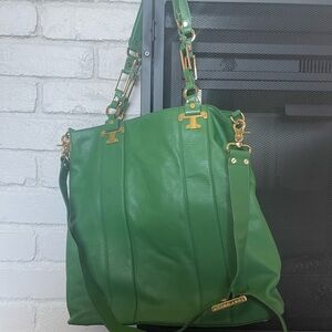 Tory Burch Green and Gold Shoulder Bag